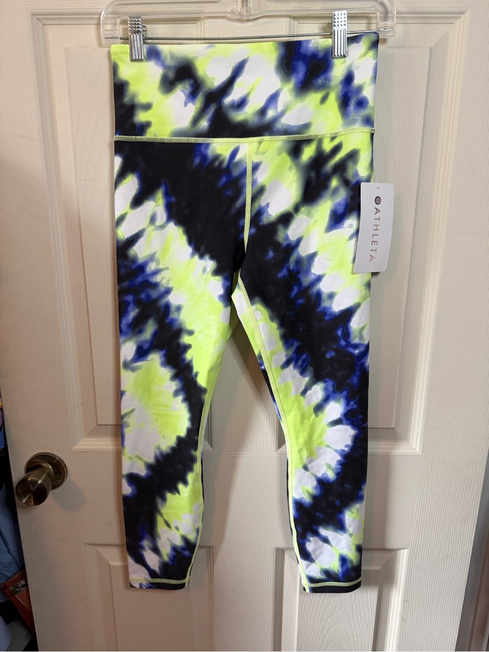 Athleta Neon Elation Tie Dye Tight Leggings 7/8 Woman’s Size Small NEW